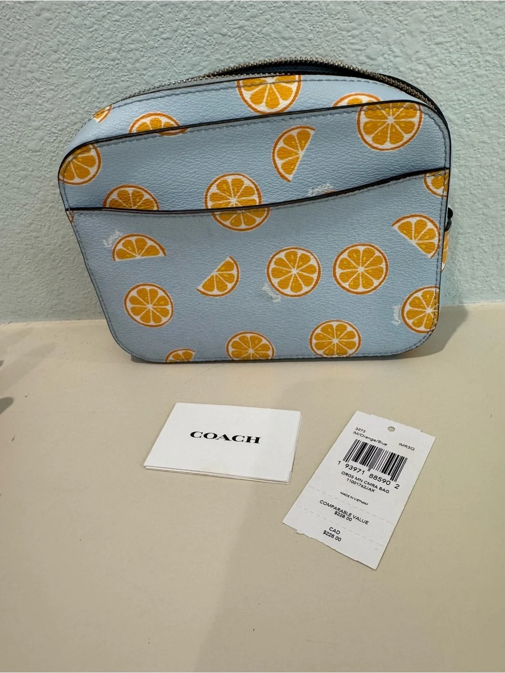 Coach Light Blue Citrus Camera Crossbody Bag